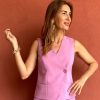 Nuria Cobo Basicos | Chaleco Chic Rosa