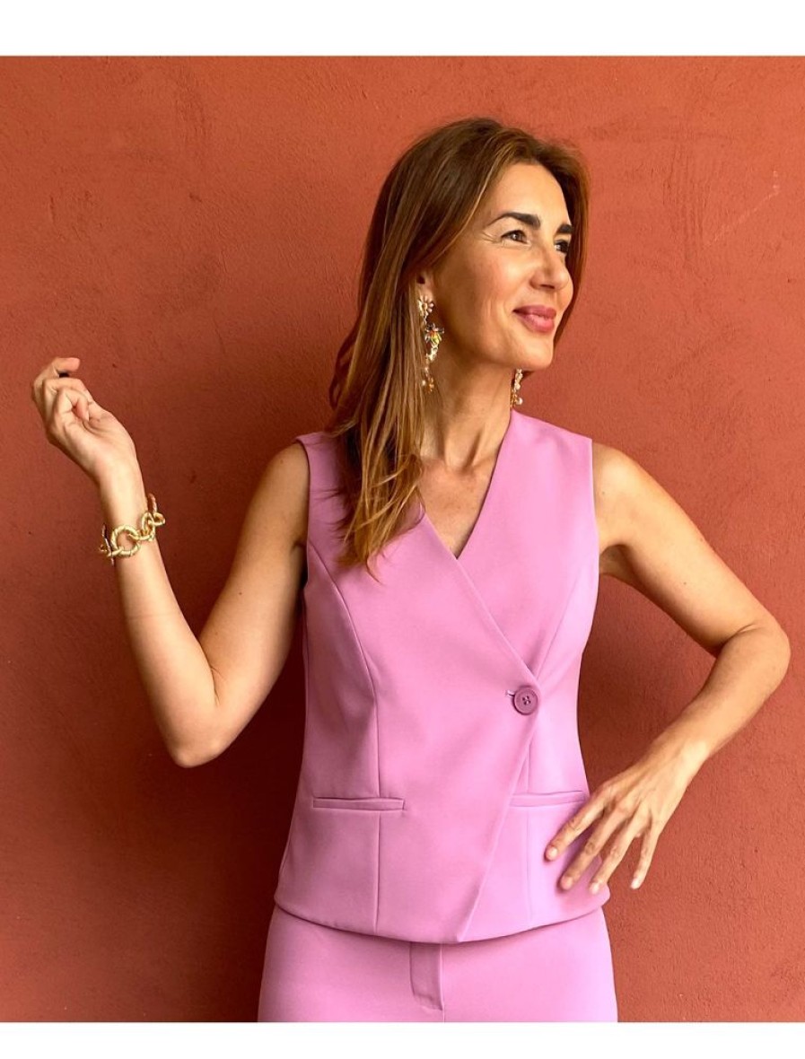 Nuria Cobo Basicos | Chaleco Chic Rosa