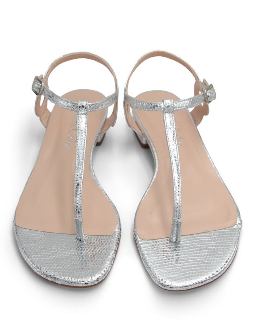 Nuria Cobo Tacon Medio | Sandalia Imprescindible Chic Plata