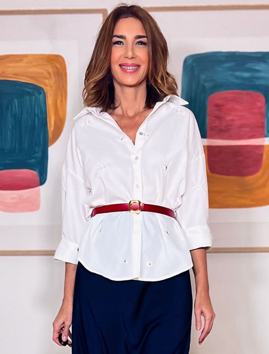 Nuria Cobo Camisas Y Tops | Camisa Flores Bordadas