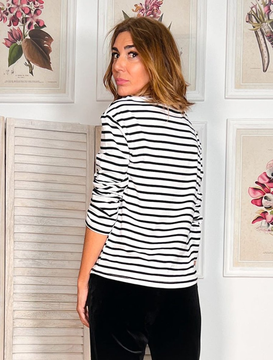 Nuria Cobo Camisas Y Tops | Camiseta Marinera Muy Chic Blanca