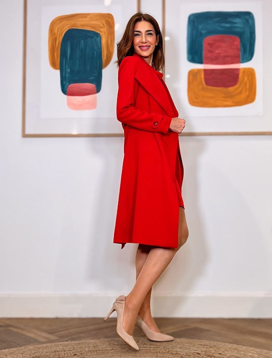 Nuria Cobo Chaquetas Y Abrigos | Coat Trench Ideal Rojo