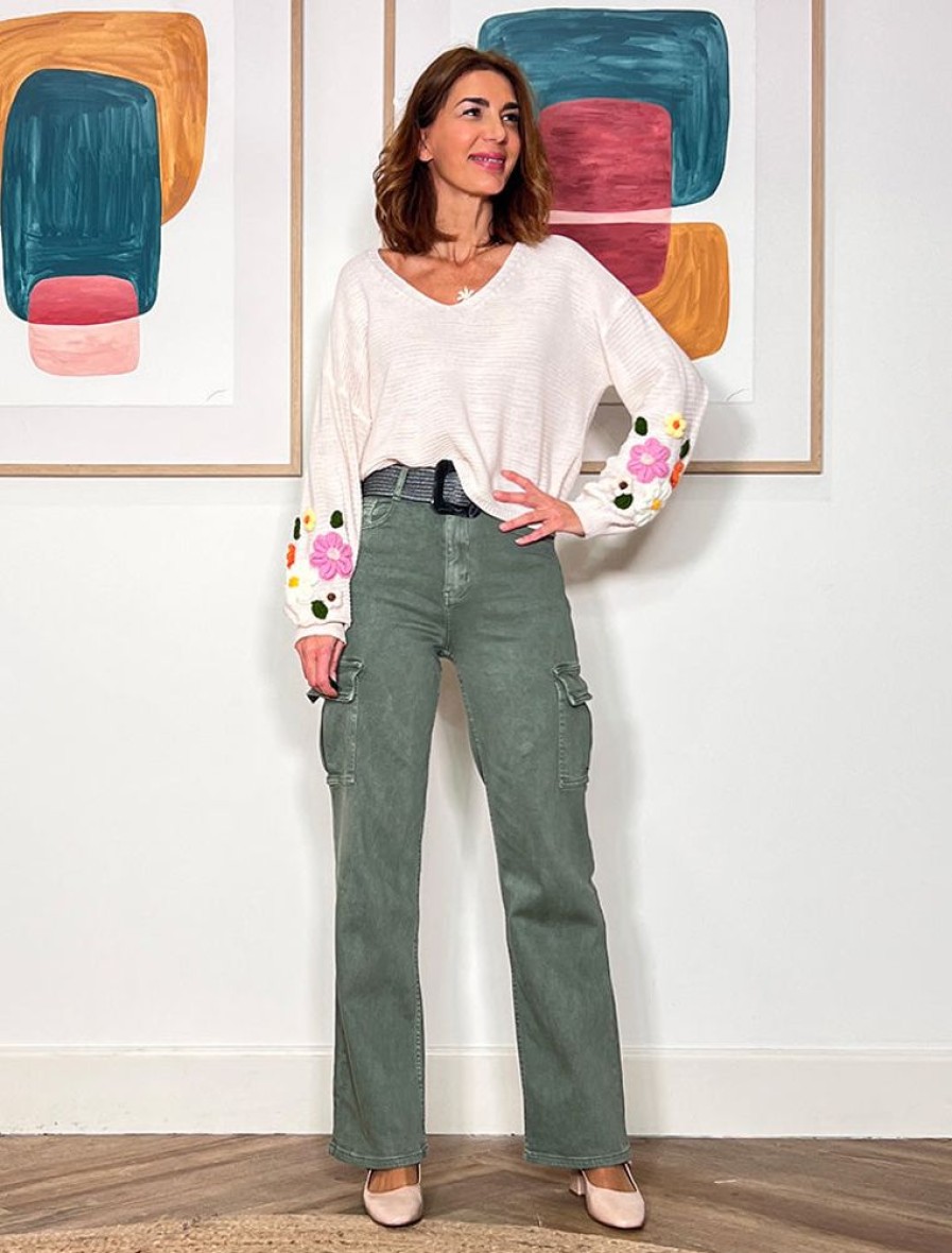 Nuria Cobo Pantalones | Jeans Cargo Verde