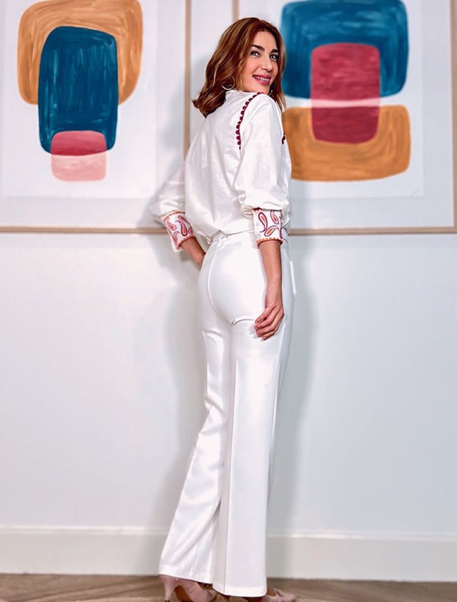 Nuria Cobo Pantalones | Pantalon Ideal De Bolsillos Blanco