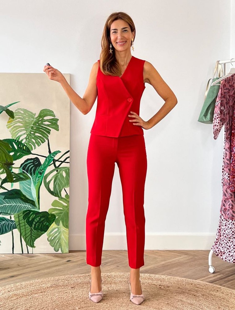 Nuria Cobo Basicos | Pantalon Para Todo Rojo