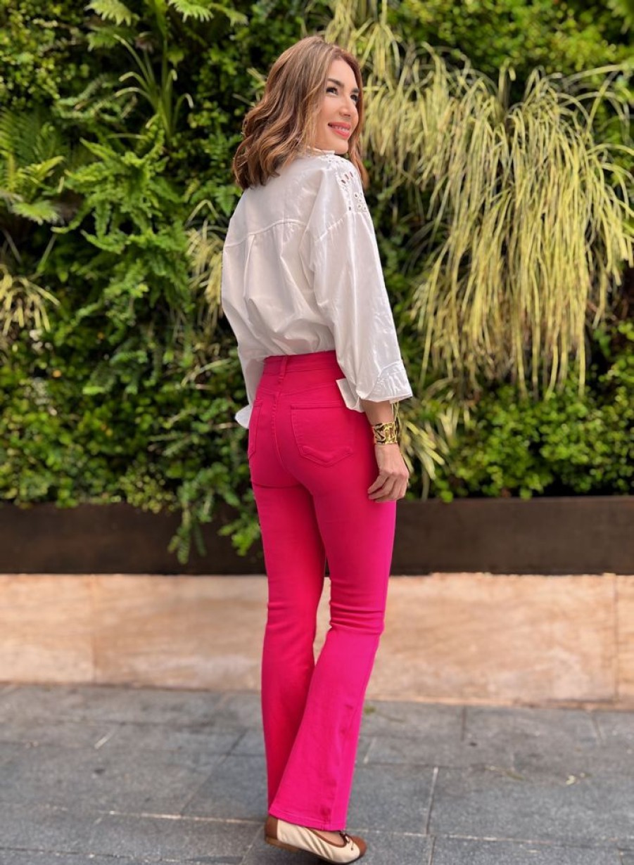 Nuria Cobo Pantalones | Flare Fondo Fucsia